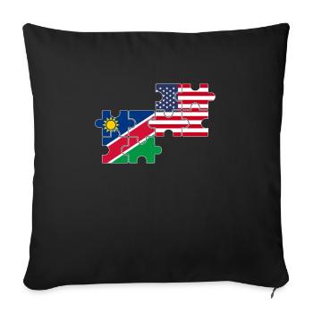 Namibia USA Flag American Namibian - Sofa pillowcase 17,3'' x 17,3'' (45 x 45 cm) - black - Front