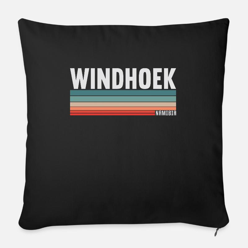 Windhoek Namibia Retro Namibische Namibier - Sofakissenbezug 45 x 45 cm - Schwarz