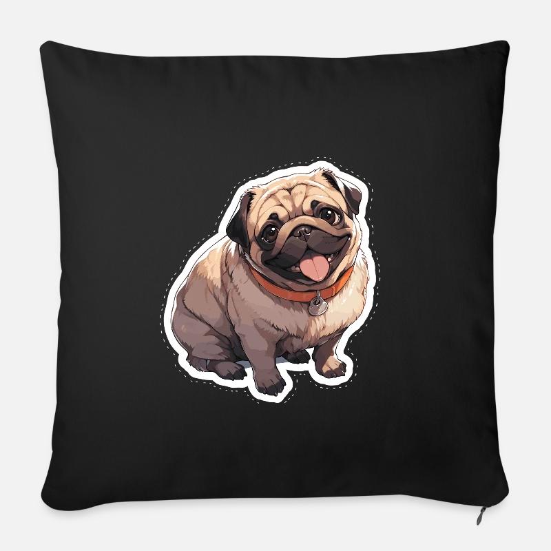 Mops Mops Hund Mops Geschenke Mops Liebhaber - Sofakissenbezug 45 x 45 cm - Schwarz