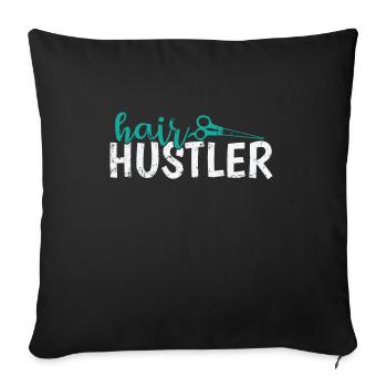 Hair Hustler Coiffeur Profession Coiffure - Housse de coussin décorative 45 x 45 cm - noir - Devant