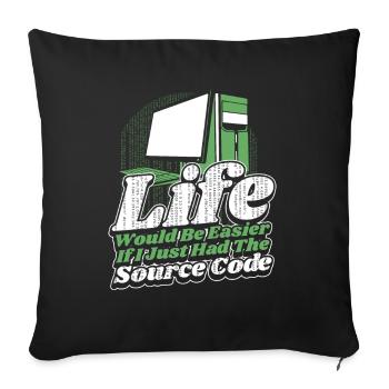 Life Would Be Easier Developer Coder Programmer - Sofa pillowcase 17,3'' x 17,3'' (45 x 45 cm) - black - Front