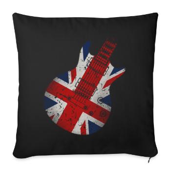 Union Jack Guitar - Sofa pillowcase 17,3'' x 17,3'' (45 x 45 cm) - black - Front