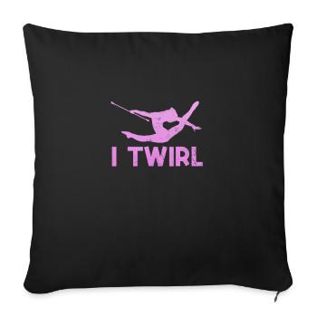 Baton Twirling - Housse de coussin décorative 45 x 45 cm - noir - Devant