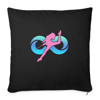Baton Twirling Gymnastique Gymnastique Cadeau - Housse de coussin décorative 45 x 45 cm - noir - Devant