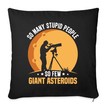 Astéroïdes Drôles d’Astronomes de l’Espace Astrophysicien - Housse de coussin décorative 45 x 45 cm - noir - Devant