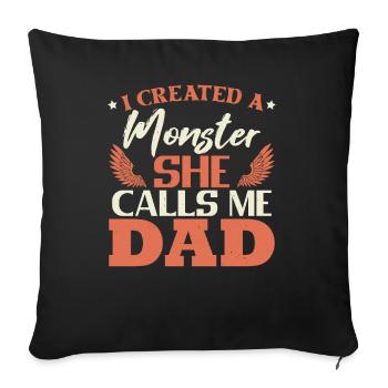 Humor Father Daughter Dad Joke Fathers Day Dad - Sofa pillowcase 17,3'' x 17,3'' (45 x 45 cm) - black - Front