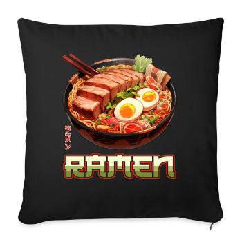 Anime Ramen Noodles - Sofa pillowcase 17,3'' x 17,3'' (45 x 45 cm) - black - Front