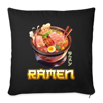 Anime Ramen Noodles - Sofa pillowcase 17,3'' x 17,3'' (45 x 45 cm) - black - Front