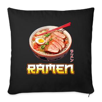 Anime Ramen Nudeln - Sofakissenbezug 45 x 45 cm - Schwarz - Vorne