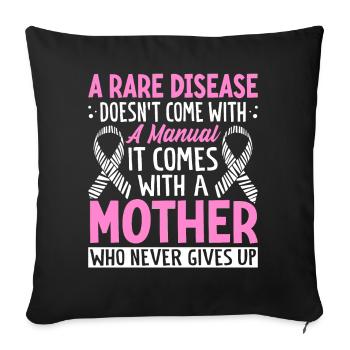 Rare Disease Awareness Rare Illness Zebra Ribbon - Sofa pillowcase 17,3'' x 17,3'' (45 x 45 cm) - black - Front