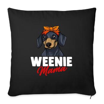 Teckel Cadeau Dixie Viennese Doxie Teckel - Housse de coussin décorative 45 x 45 cm - noir - Devant
