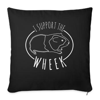 Blague des cochons d’Inde - Housse de coussin décorative 45 x 45 cm - noir - Devant