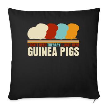 Meerschweinchen Retro Cochons d’Inde - Housse de coussin décorative 45 x 45 cm - noir - Devant