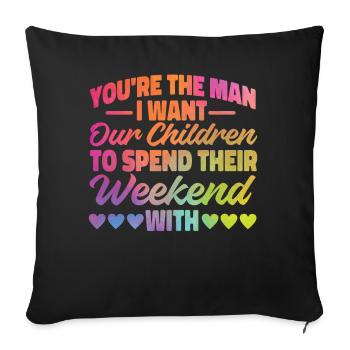 Happy Divorce Party You’re The Man - Housse de coussin décorative 45 x 45 cm - noir - Devant