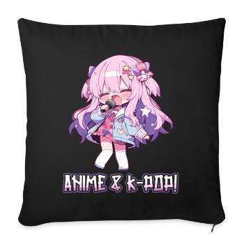 Anime and K-Pop Korean Pop Music Kpop - Sofa pillowcase 17,3'' x 17,3'' (45 x 45 cm) - black - Front