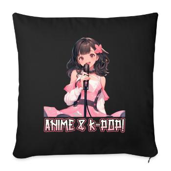 Anime and K-Pop Korean Pop Music Kpop - Sofa pillowcase 17,3'' x 17,3'' (45 x 45 cm) - black - Front