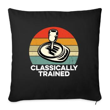 Bâton de vitesse manuel de vitesse de formation classique - Housse de coussin décorative 45 x 45 cm - noir - Devant