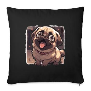 Pug Pug Dog Pug Gifts Pug Lovers - Sofa pillowcase 17,3'' x 17,3'' (45 x 45 cm) - black - Front
