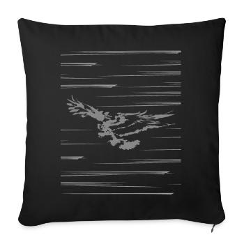SILHOUETTE OF FLYING EAGLE SKETCH - Sofakissenbezug 45 x 45 cm - Schwarz - Vorne