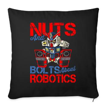 Vis d’écrous pour amateurs de robotique - Housse de coussin décorative 45 x 45 cm - noir - Devant