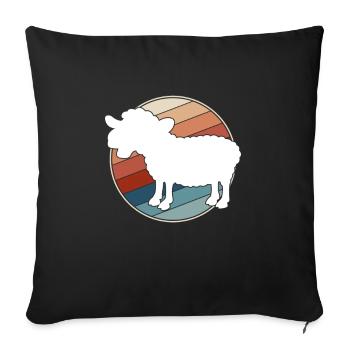 Sheep Retro - Sofa pillowcase 17,3'' x 17,3'' (45 x 45 cm) - black - Front