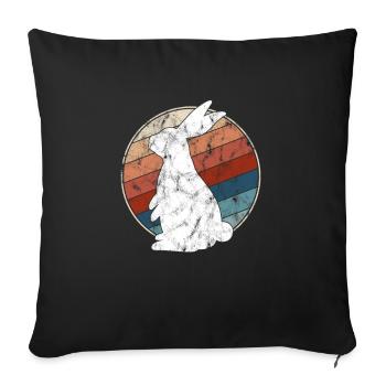Lapin Rétro - Housse de coussin décorative 45 x 45 cm - noir - Devant