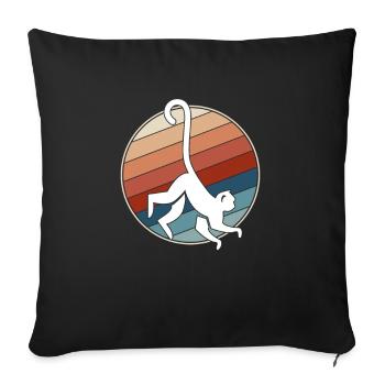 Singe Rétro - Housse de coussin décorative 45 x 45 cm - noir - Devant