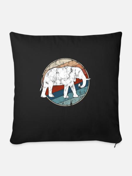 Elefant retro - Sofakissenbezug 45 x 45 cm - Schwarz