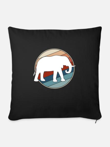 Elefant retro - Sofakissenbezug 45 x 45 cm - Schwarz