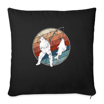 Fishing Retro - Sofa pillowcase 17,3'' x 17,3'' (45 x 45 cm) - black - Front