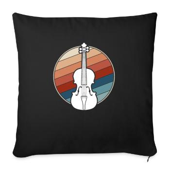 Violon Rétro - Housse de coussin décorative 45 x 45 cm - noir - Devant