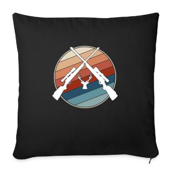 Chasse rétro - Housse de coussin décorative 45 x 45 cm - noir - Devant