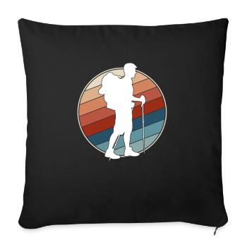 Hiking Retro - Sofa pillowcase 17,3'' x 17,3'' (45 x 45 cm) - black - Front