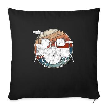 Batterie Rétro - Housse de coussin décorative 45 x 45 cm - noir - Devant