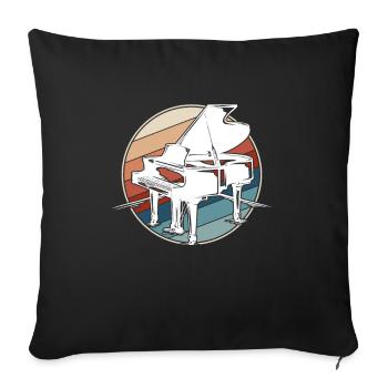 Piano Rétro - Housse de coussin décorative 45 x 45 cm - noir - Devant