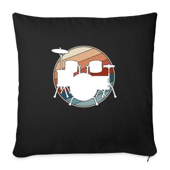 Batterie Rétro - Housse de coussin décorative 45 x 45 cm - noir - Devant