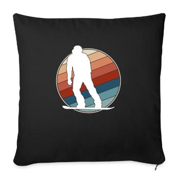 Snowboarding Retro - Sofa pillowcase 17,3'' x 17,3'' (45 x 45 cm) - black - Front