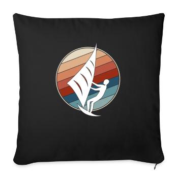 Cerf-volant rétro - Housse de coussin décorative 45 x 45 cm - noir - Devant