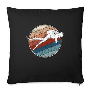 Diving Retro - Sofa pillowcase 17,3'' x 17,3'' (45 x 45 cm) - black - Front