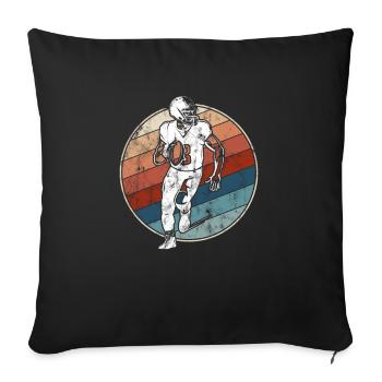 Football Rétro - Housse de coussin décorative 45 x 45 cm - noir - Devant
