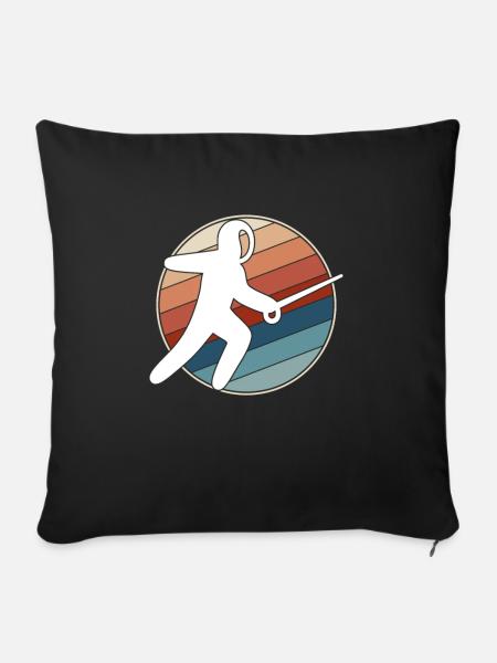 Fechten Retro - Sofakissenbezug 45 x 45 cm - Schwarz