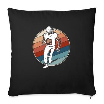 Football Rétro - Housse de coussin décorative 45 x 45 cm - noir - Devant