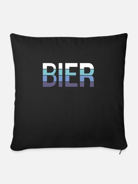 Bier - Sofakissenbezug 45 x 45 cm - Schwarz
