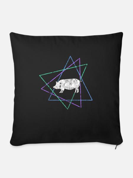 Schwein - Sofakissenbezug 45 x 45 cm - Schwarz