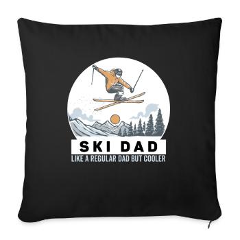 Ski Dad Like A Regular Dad But Cooler Funny Skiing - Sofa pillowcase 17,3'' x 17,3'' (45 x 45 cm) - black - Front