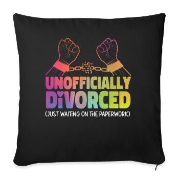 Happy Divorce Party officieusement - Housse de coussin décorative 45 x 45 cm - noir - Devant