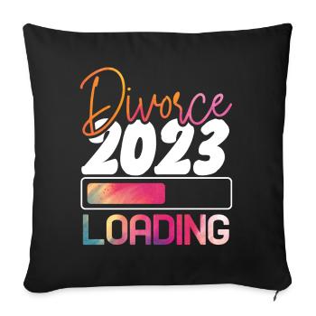 Happy Divorce Party Divorce 2023 - Sofa pillowcase 17,3'' x 17,3'' (45 x 45 cm) - black - Front