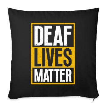 Deaf People Matters - Américain - Housse de coussin décorative 45 x 45 cm - noir - Devant