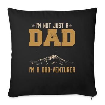 Camping Papa Blague - Housse de coussin décorative 45 x 45 cm - noir - Devant