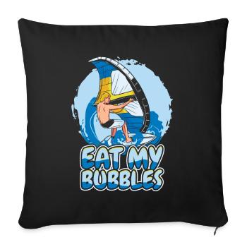 Mangez mes bulles Sports nautiques Surfeurs Surfeurs - Housse de coussin décorative 45 x 45 cm - noir - Devant